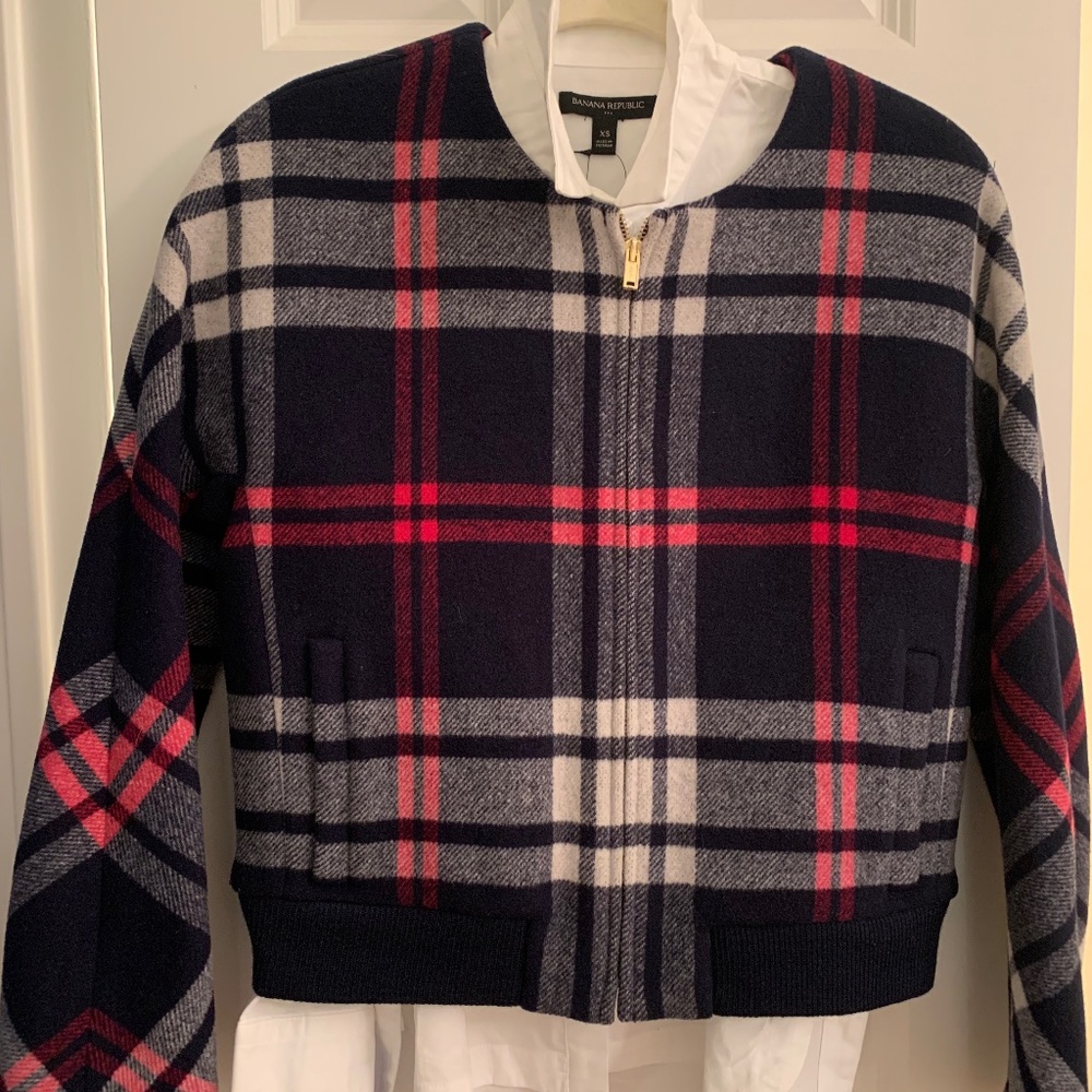 NEW WOMEN’S J. CREW PLAID WOOL JACKET SIZE SMALL
